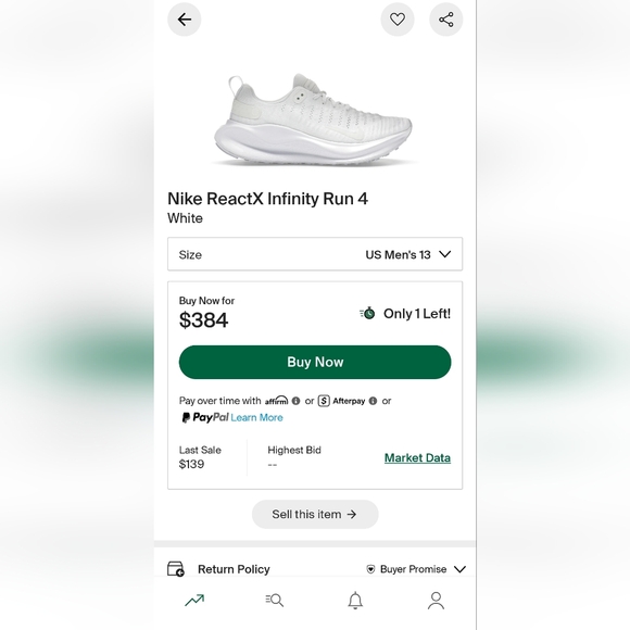 Nike Reactx Infinity Run 4 White Mens 13 NWOB - Picture 11 of 11